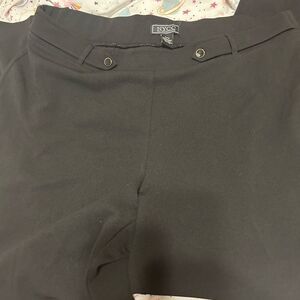 NYC Black Flat Front Slacks with Tailored Finish